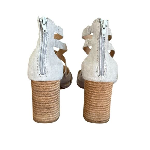 Steve Madden July Grey Suede Leather Caged High Heel Sandals Womens Size 8.5 - Picture 5 of 9